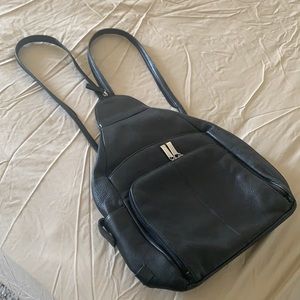 Black Leather Backpack/Handbag